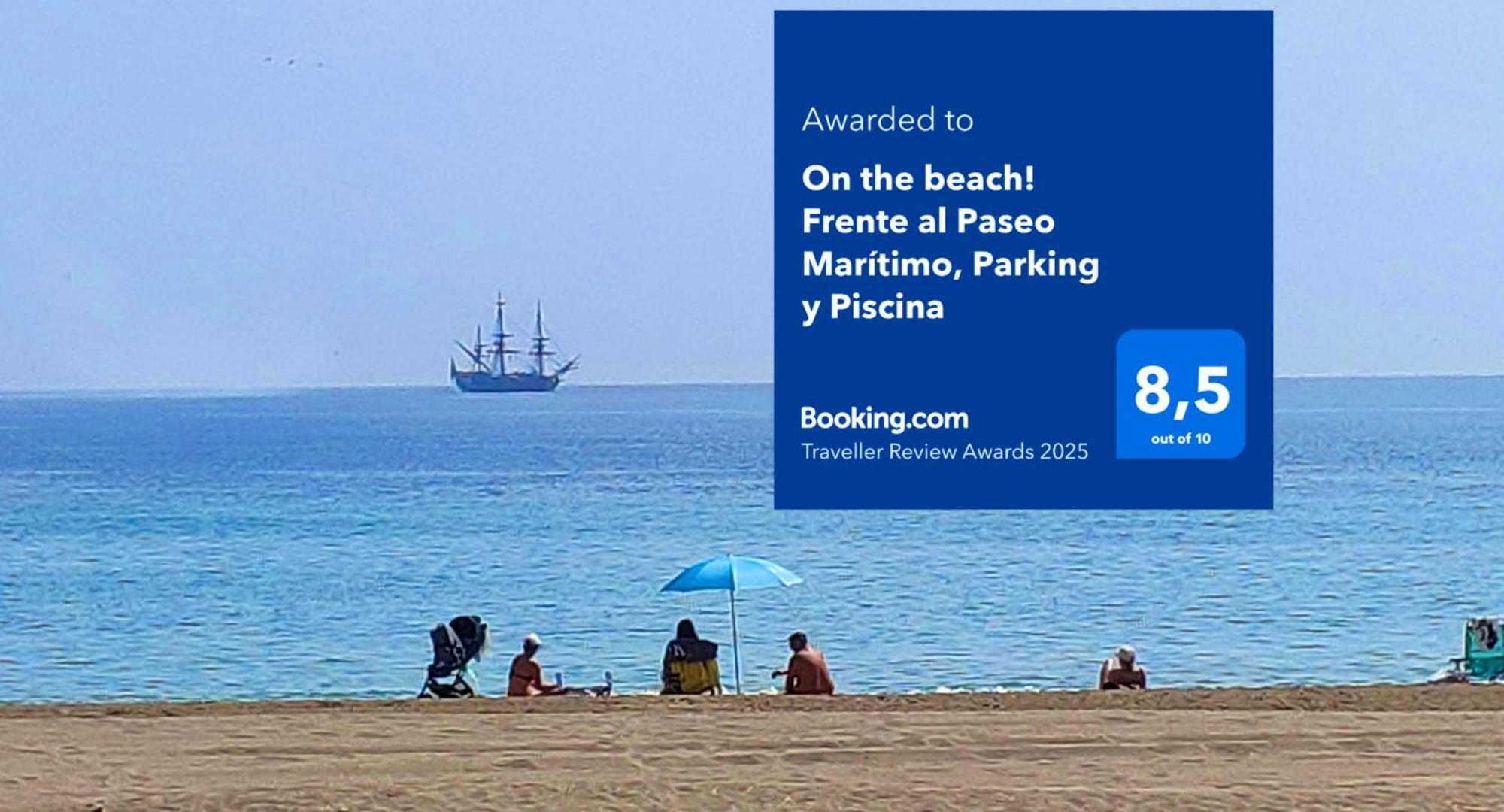 On The Beach! Frente Al Paseo Maritimo, Parking Y Piscina Málaga Eksteriør billede
